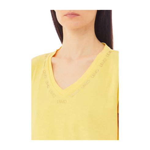 Liu Jo T-shirt T-shirt Donna a V con logo strass XS - Francavilla Moda